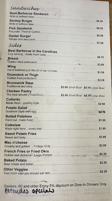 Menu The Original Carolina Barbecue - 3