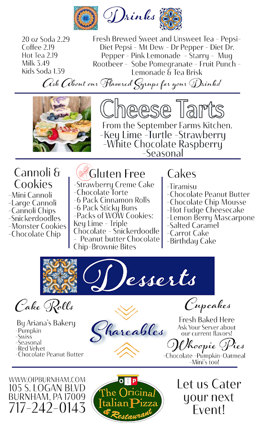 Menu The Original Italian Pizza Restaurant - 1
