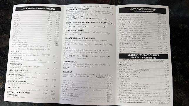 Menu The Original Stavros Pizza House - 0