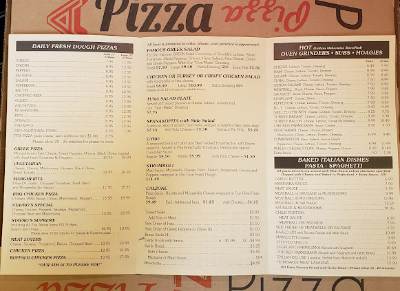 Menu The Original Stavros Pizza House - 3