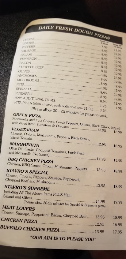 Menu The Original Stavros Pizza House - 6