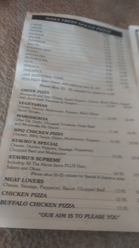 Menu The Original Stavros Pizza House - 8