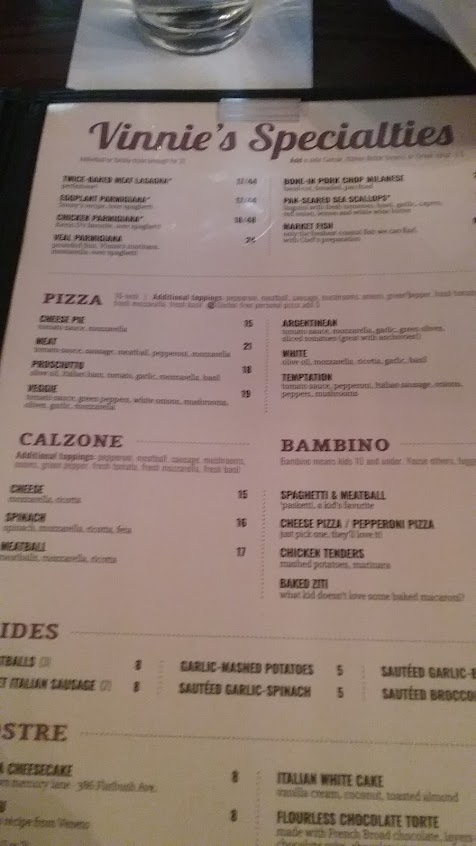 Menu The Original Vinnies Neighborhood Italian - 8