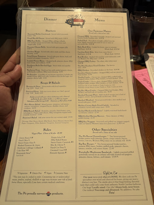 Menu The Pit Authentic Barbecue - 0