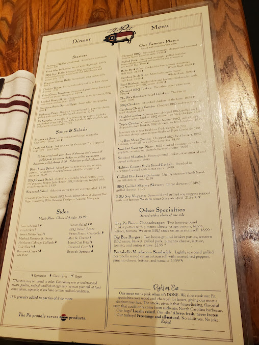 Menu The Pit Authentic Barbecue - 1