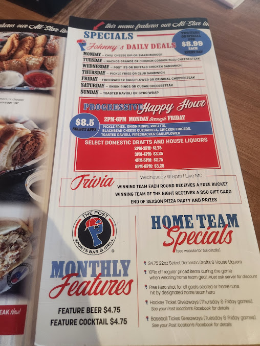 Menu The Post Sports Bar Grill Fenton - 3