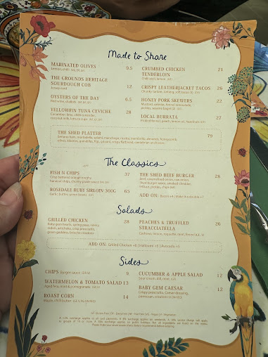 Menu The Potting Shed At The Grounds - 1