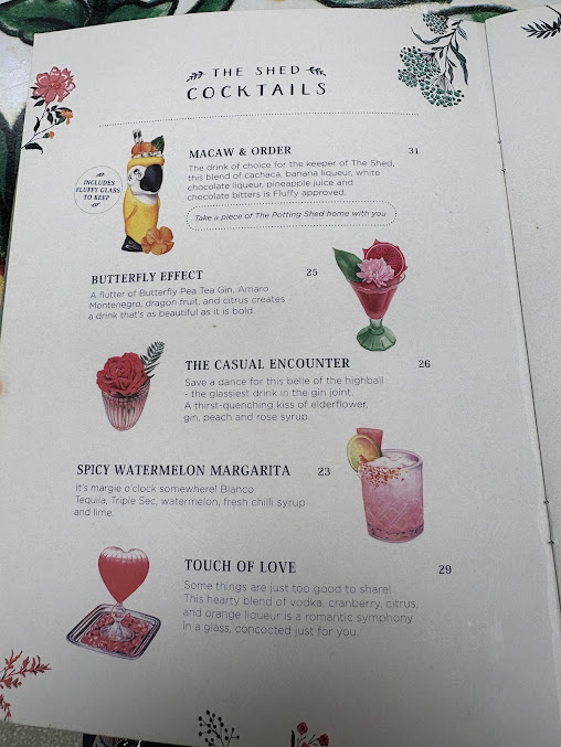 Menu The Potting Shed At The Grounds - 5