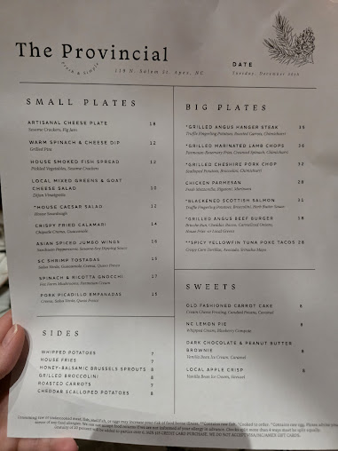 Menu The Provincial Restaurant - 7