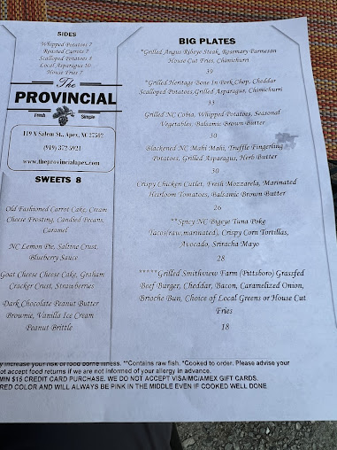 Menu The Provincial Restaurant - 9