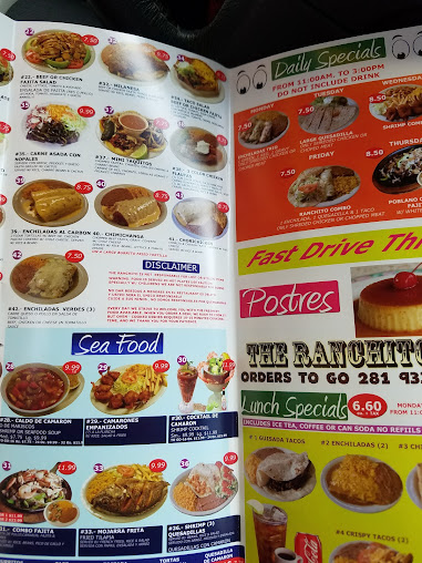 Menu The Ranchito Taqueria & Restaurant - 0
