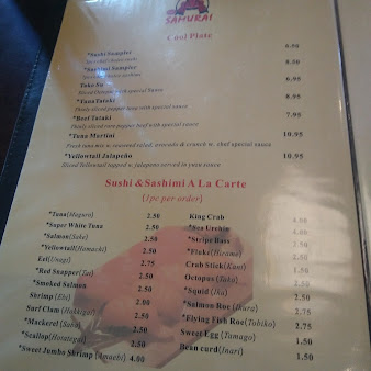 Menu The Red Samurai Steak House - 6