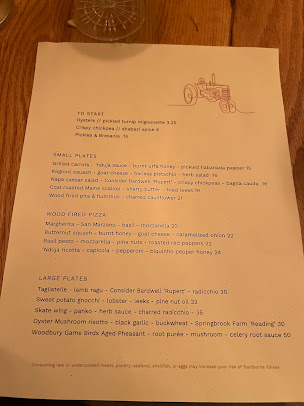 Menu The Restaurant At Patowmack Farm - 0