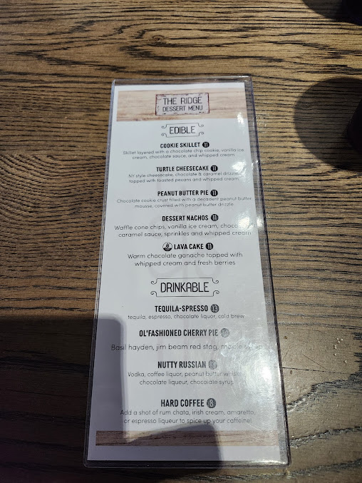 Menu The Ridge West Seneca - 2