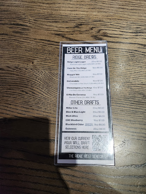 Menu The Ridge West Seneca - 3
