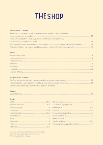 Menu The Shop & Wine Bar - 0