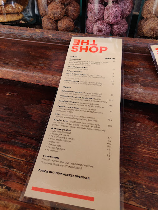 Menu The Shop & Wine Bar - 1