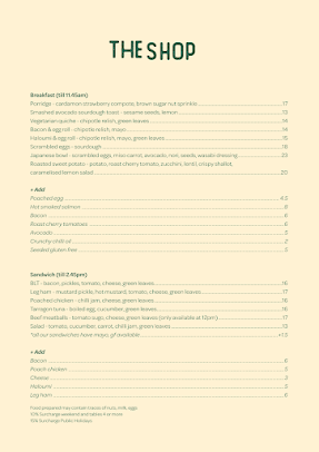 Menu The Shop & Wine Bar - 7