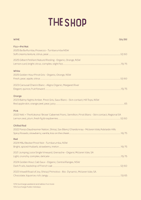 Menu The Shop & Wine Bar - 8