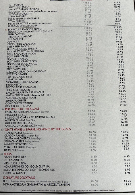 Menu The Signature Prime Steak & Seafood - 3