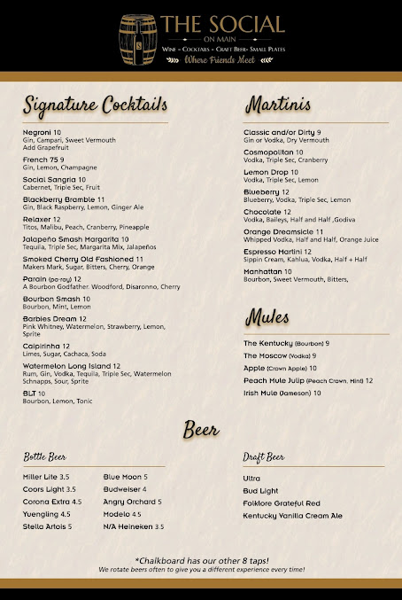 Menu The Social On Main Tapas Bar - 1