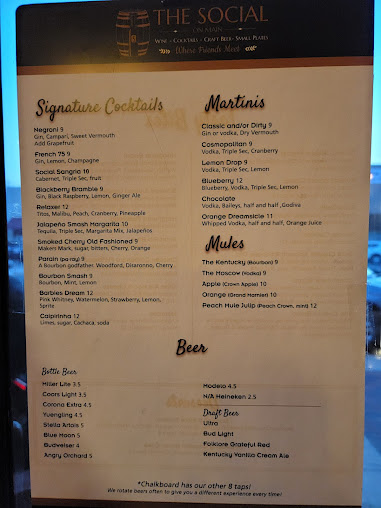 Menu The Social On Main Tapas Bar - 6