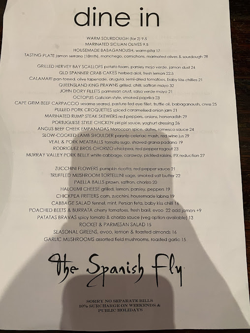 Menu The Spanish Fly - 1