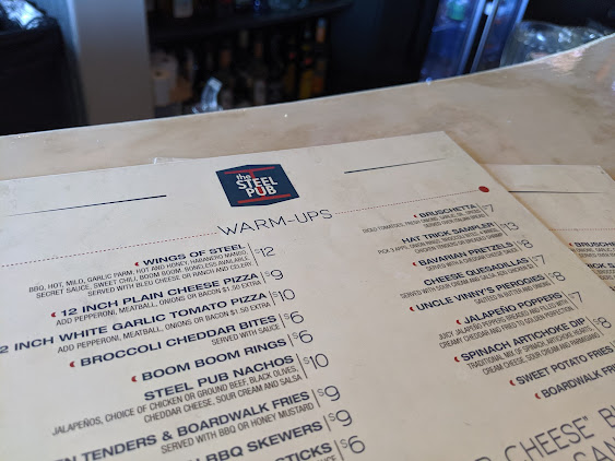 Menu The Steel Pub Sports Bar And Grille - 0