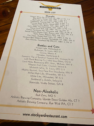 Menu The Stockyard Restaurant - 5