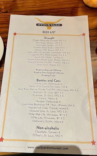 Menu The Stockyard Restaurant - 9