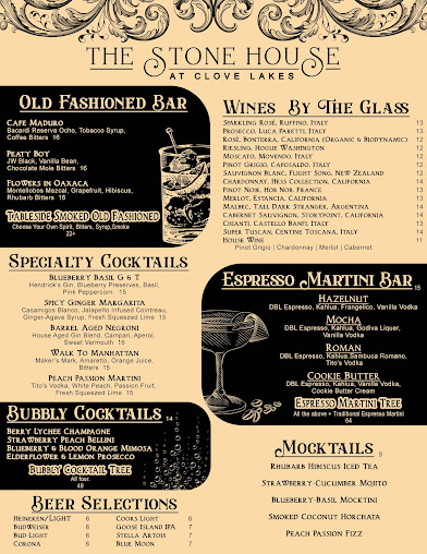 Menu The Stone House At Clove Lakes - 2