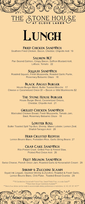 Menu The Stone House At Clove Lakes - 3