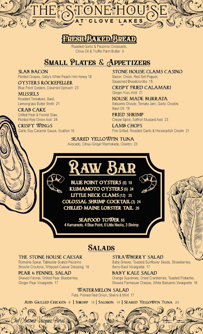 Menu The Stone House At Clove Lakes - 6
