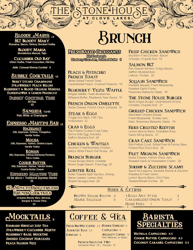 Menu The Stone House At Clove Lakes - 7