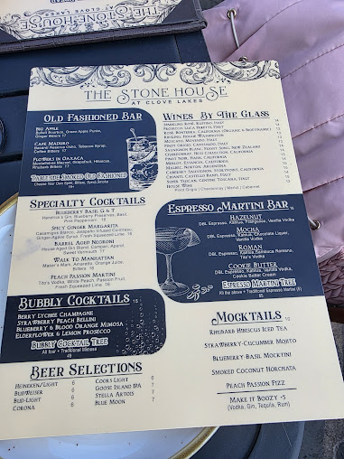 Menu The Stone House At Clove Lakes - 9