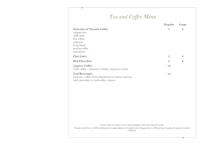 Menu The Tea Lounge - 0