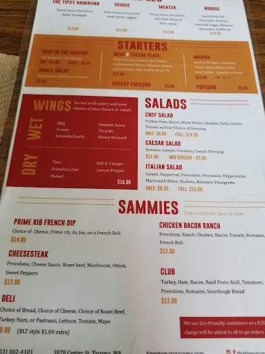 Menu The Tipsy Tomato Bar Kitchen - 2