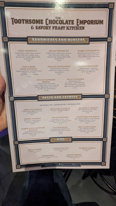 Menu The Toothsome Chocolate Emporium Savory Feast Kitchen - 0