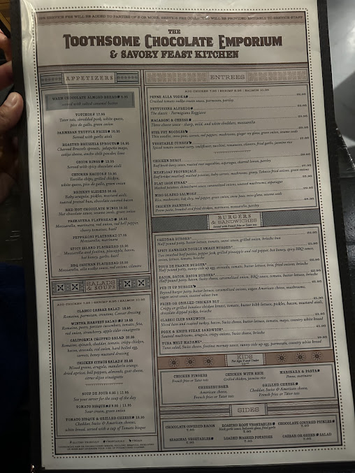 Menu The Toothsome Chocolate Emporium Savory Feast Kitchen - 2