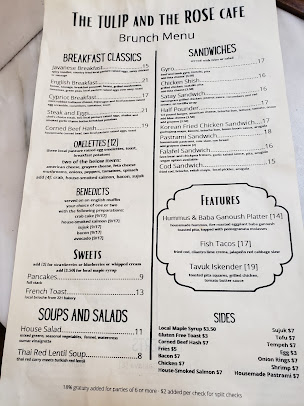 Menu The Tulip And The Rose Cafe - 2