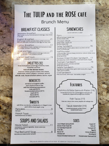 Menu The Tulip And The Rose Cafe - 3