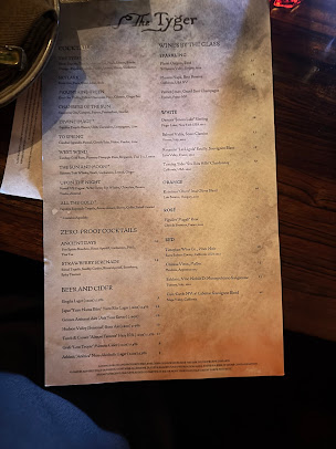 Menu The Tyger - 2