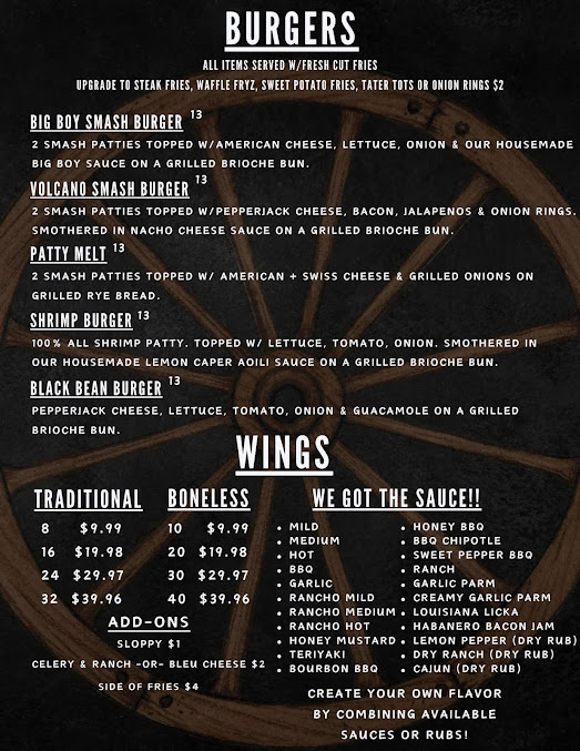 Menu The Wagon Wheel Bar And Grill - 2