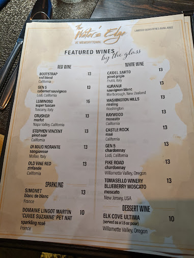 Menu The Water's Edge Restaurant - 8