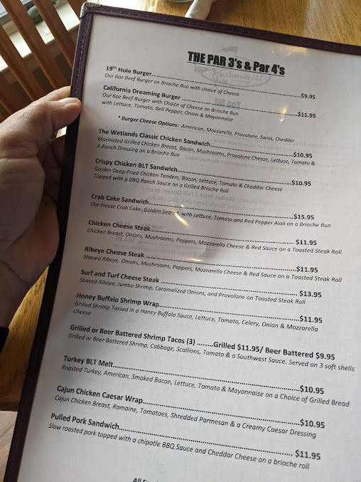 Menu The Wetlands Restaurant And Lounge - 2