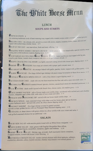 Menu The White Horse New Preston - 0