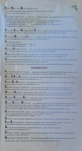 Menu The White Horse New Preston - 1