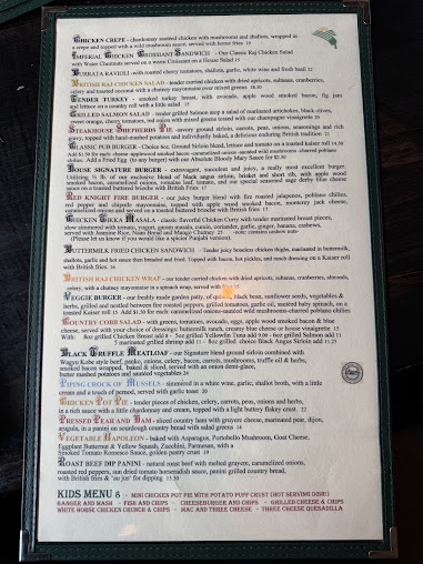 Menu The White Horse New Preston - 2