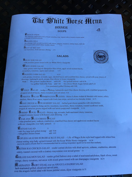 Menu The White Horse New Preston - 3