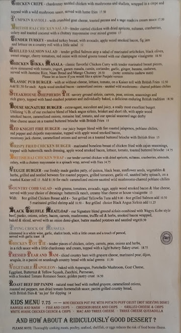 Menu The White Horse New Preston - 5
